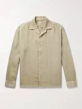 Льняная рубашка 120% LINO, зеленый