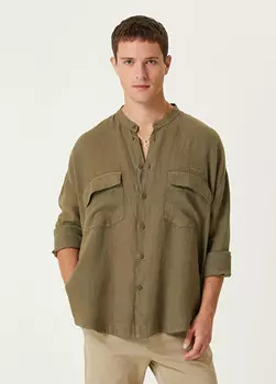 Льняная рубашка Academia, хаки