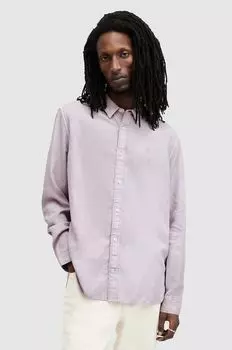 Льняная рубашка AllSaints, розовый