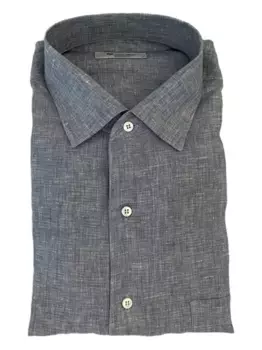 Льняная рубашка Andre Loro Piana, синий