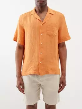 Льняная рубашка angelo с кубинским воротником Frescobol Carioca, оранжевый