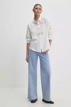 Льняная рубашка Answear Lab, белый