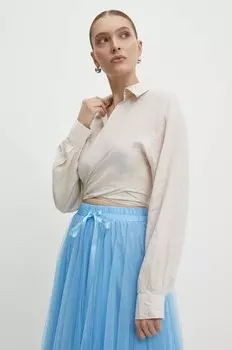 Льняная рубашка Answear Lab, бежевый