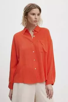 Льняная рубашка Answear Lab, оранжевый