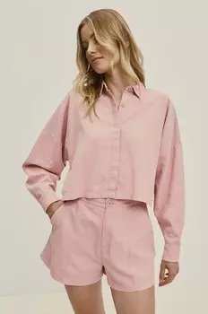 Льняная рубашка Answear Lab, розовый