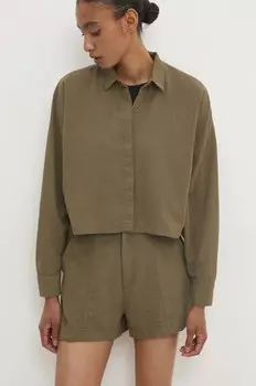 Льняная рубашка Answear Lab, зеленый