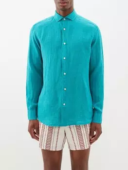 Льняная рубашка антонио Frescobol Carioca, зеленый