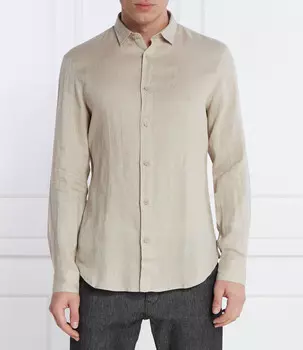 Льняная рубашка Armani Exchange Regular Fit, бежевый