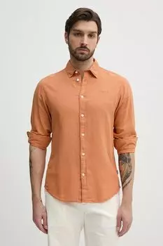 Льняная рубашка ARNAU Pepe Jeans, оранжевый