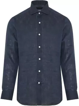 Льняная рубашка Barba, синий