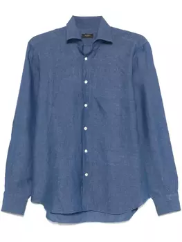 Льняная рубашка Barba, синий