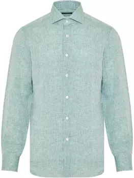Льняная рубашка Barba, зеленый