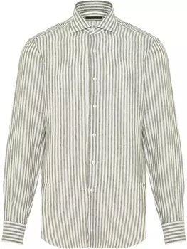 Льняная рубашка Barba, зеленый