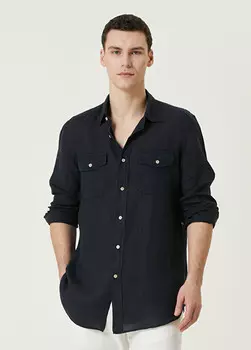 Льняная рубашка Boglioli, синий