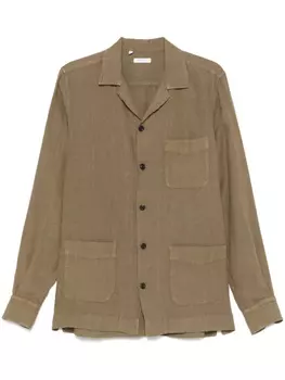 Льняная рубашка Boglioli, зеленый