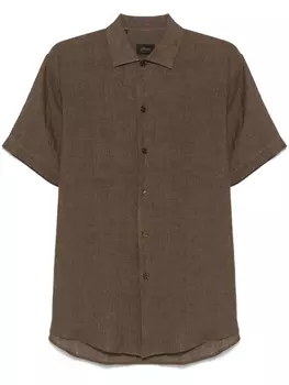 Льняная рубашка Brioni, коричневый