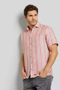 Льняная рубашка bugatti в полоску, цвет Rost