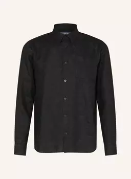 Льняная рубашка Caroubis стандартного кроя Vilebrequin, черный