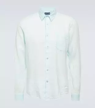 Льняная рубашка caroubis Vilebrequin, синий