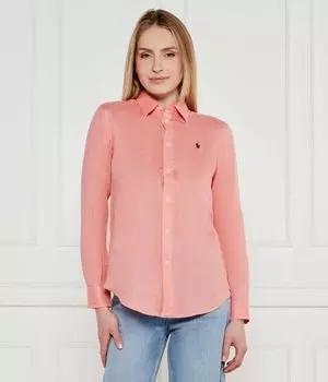 Льняная рубашка Classic fit Polo Ralph Lauren, красный