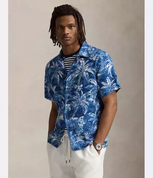 Льняная рубашка Classic fit Polo Ralph Lauren, индиго