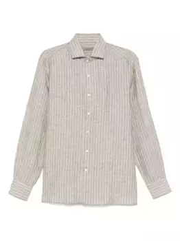 Льняная рубашка Corneliani, коричневый