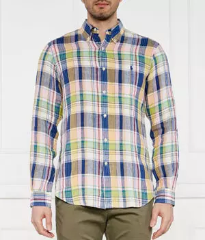 Льняная рубашка Custom fit Polo Ralph Lauren, мультиколор