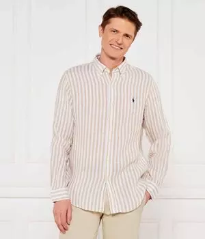 Льняная рубашка Custom fit Polo Ralph Lauren, желтый