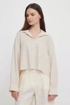 Льняная рубашка Dkny, бежевый