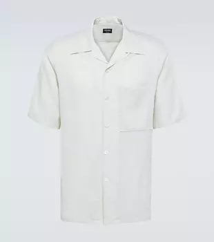 Льняная рубашка для боулинга Zegna, Light Water Green