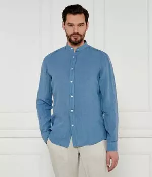 Льняная рубашка для гонок Regular fit Boss Orange, синий