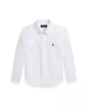 Льняная рубашка для малышей и маленьких мальчиков Polo Ralph Lauren, белый