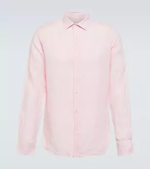 Льняная рубашка Джайлз Orlebar Brown, розовый