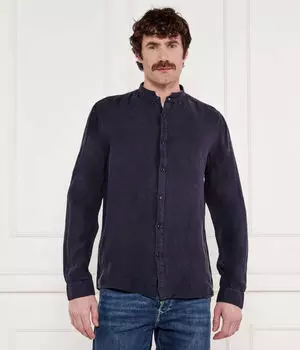Льняная рубашка elvory Slim fit Hugo, синий