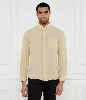 Льняная рубашка ermann Straight fit Hugo, желтый