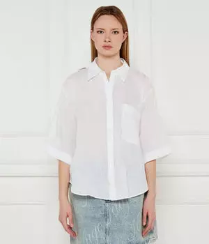 Льняная рубашка evona Loose fit Hugo, белый