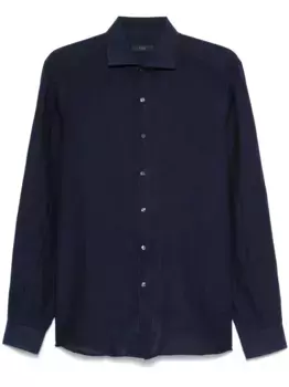 Льняная рубашка Fay, синий