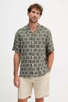 Льняная рубашка Frescobol Carioca, зеленый