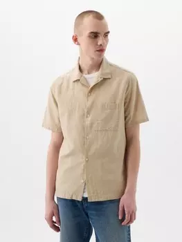 Льняная рубашка Gap, бежевый