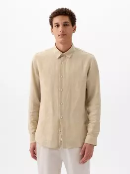 Льняная рубашка Gap, бежевый