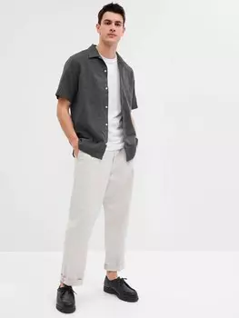 Льняная рубашка Gap, черный