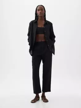 Льняная рубашка Gap, черный