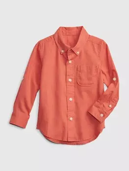 Льняная рубашка Gap, оранжевый
