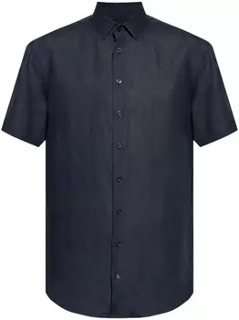 Льняная рубашка Giorgio Armani, синий