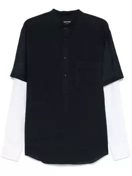 Льняная рубашка Giorgio Armani, синий