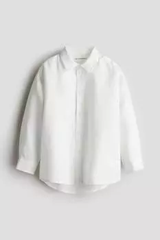 Льняная рубашка H&M, белый
