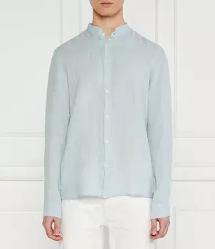 Льняная рубашка HUGO Elvory Slim Fit, синий