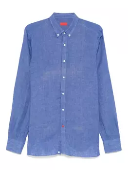 Льняная рубашка Isaia, синий