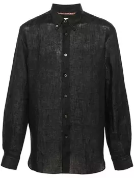 Льняная рубашка из ткани шамбре Paul Smith, серый