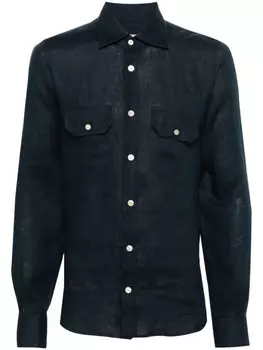 Льняная рубашка Kiton, синий
